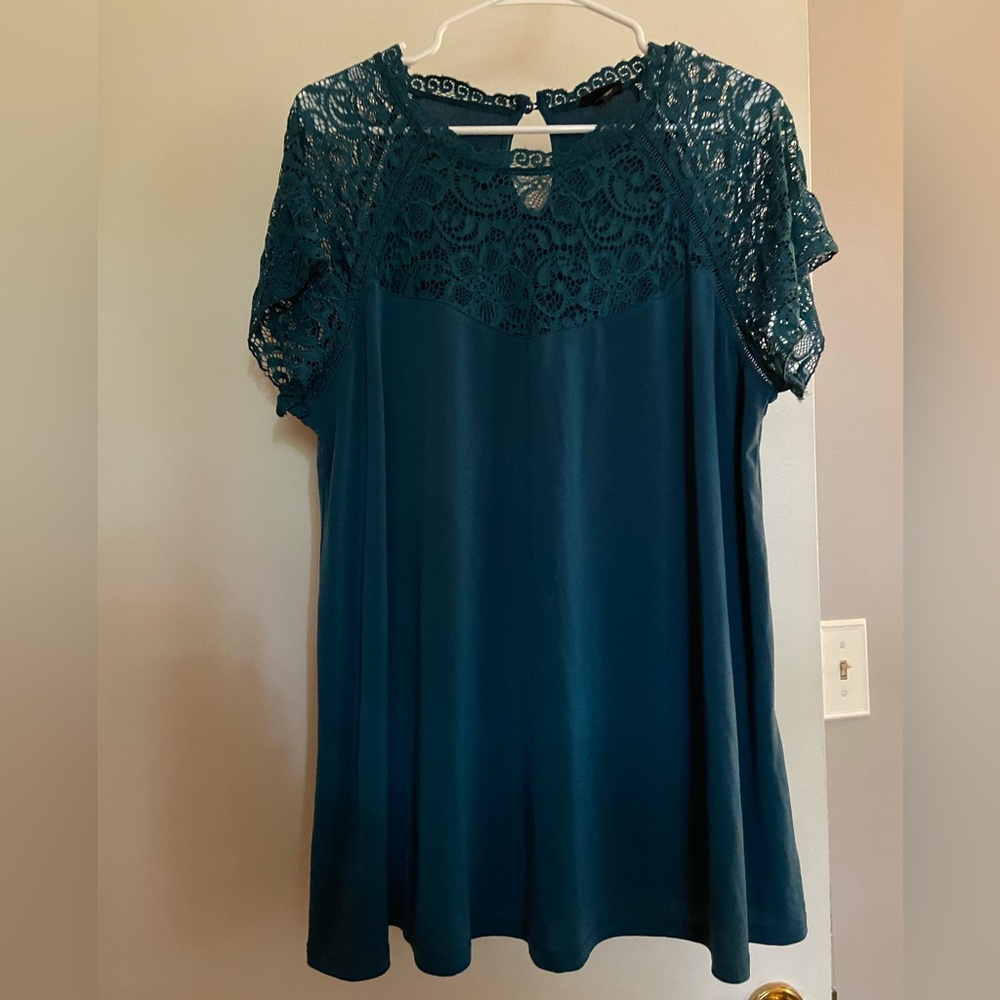 Torrid Lace High Neck Top - Short Sleeve